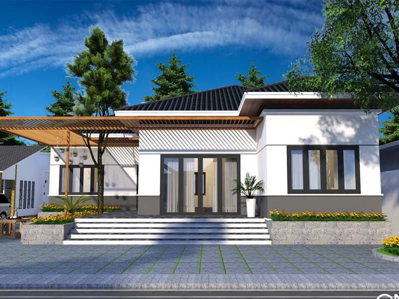 Thiết kế nhà cấp 4 3 phòng ngủ đẹp, hiện đại, tối ưu được ngân sách