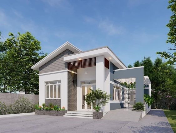 alt: Mẫu nhà vườn cấp 4 chi phí thấp, phù hợp với gia đình trẻ