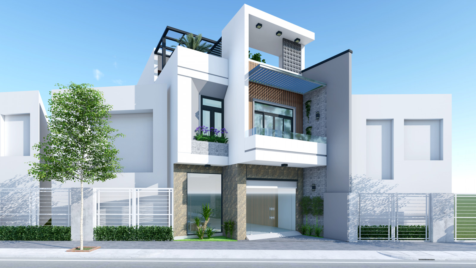 mặt cắt nhà phố