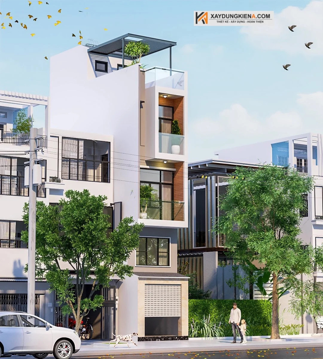 mẫu nhà 4 tầng đẹp mắt