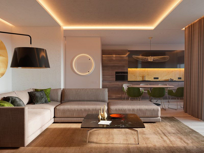 Thiết kế đèn âm tường giúp căn hộ trở nên lung linh