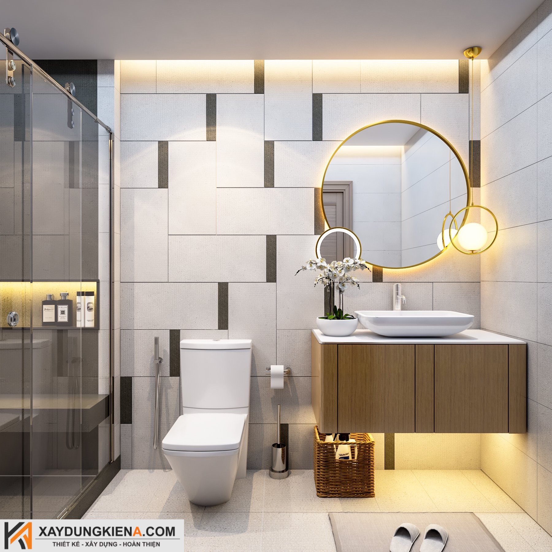 Phòng tắm họa tiết