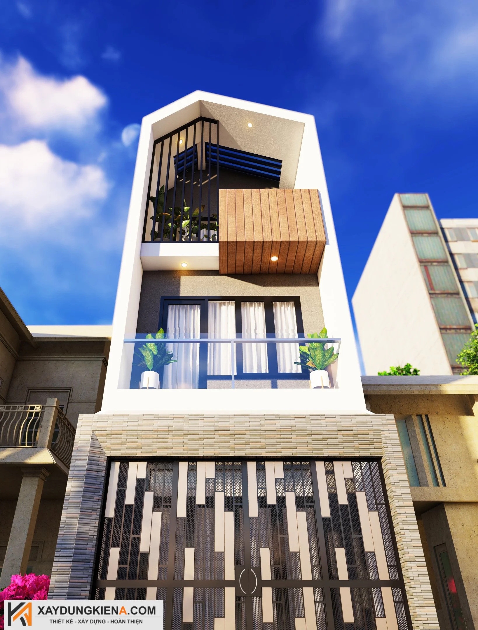 tham khảo mẫu nhà mái lệch đẹp