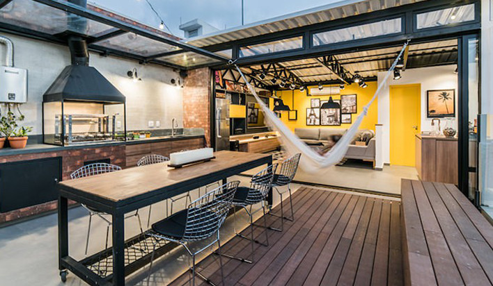 thiết kế bếp trên sân thượng