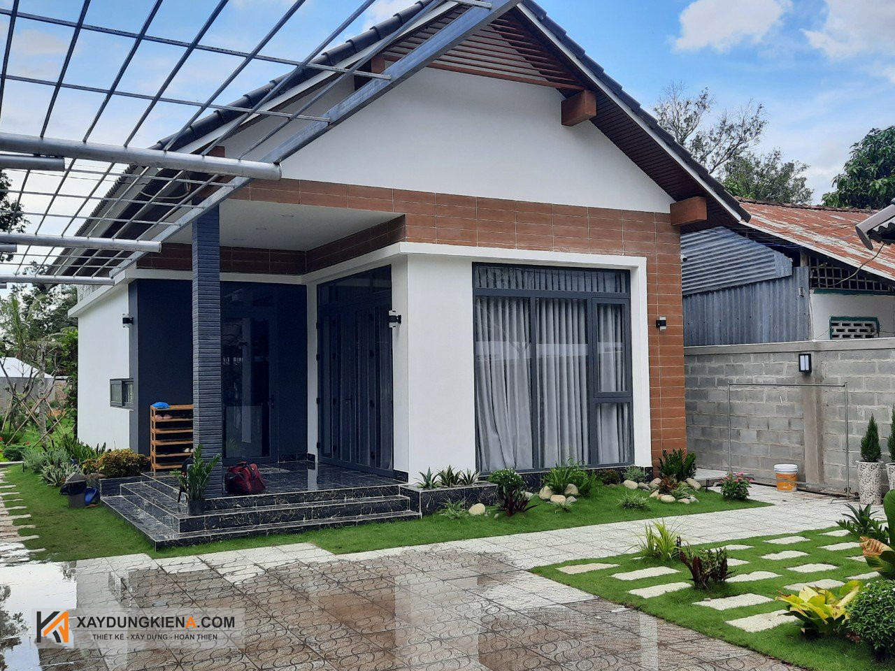 thiết kế nhà vườn 1 tầng